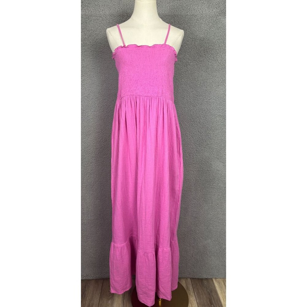 Raviya Women's Cotton Maxi Dress Cover-up 100% Cotton Pink Size Large NWT's.